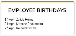Birthdays Feature